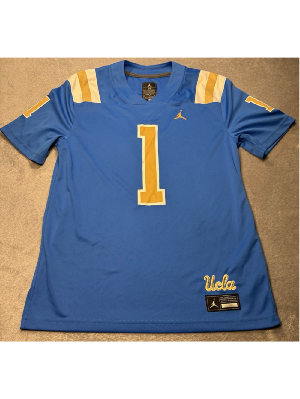 Jordan UCLA Bruins Jersey Mens Medium Blue Football Number 1 Dri Fit NCAA